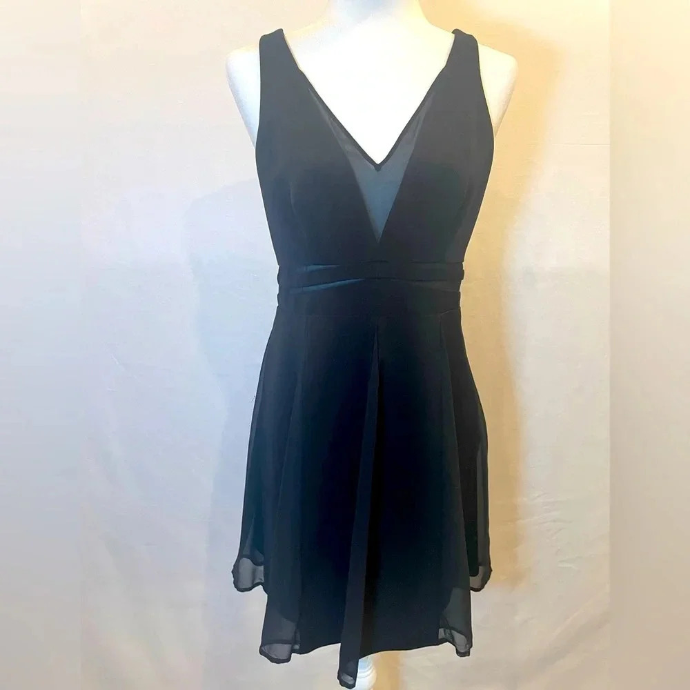 Express Sheer Black Layered Dress Size 10